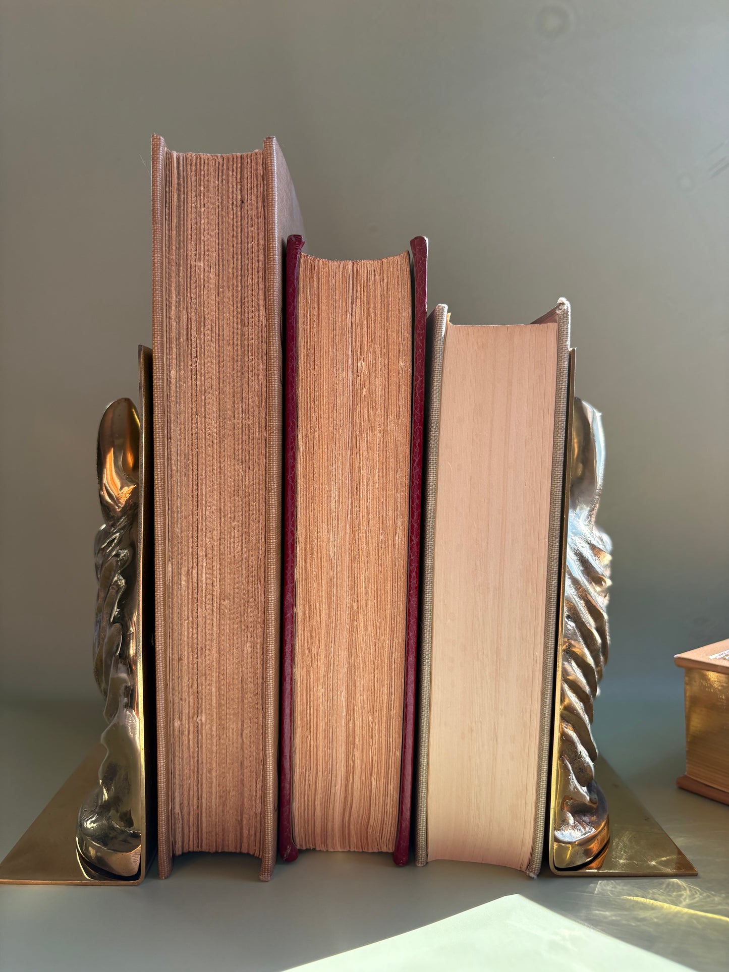 Pair of Vintage Brass Horse Head Bookends