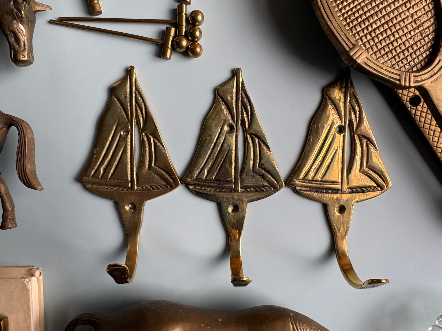 Vintage Brass Sailboat Hook