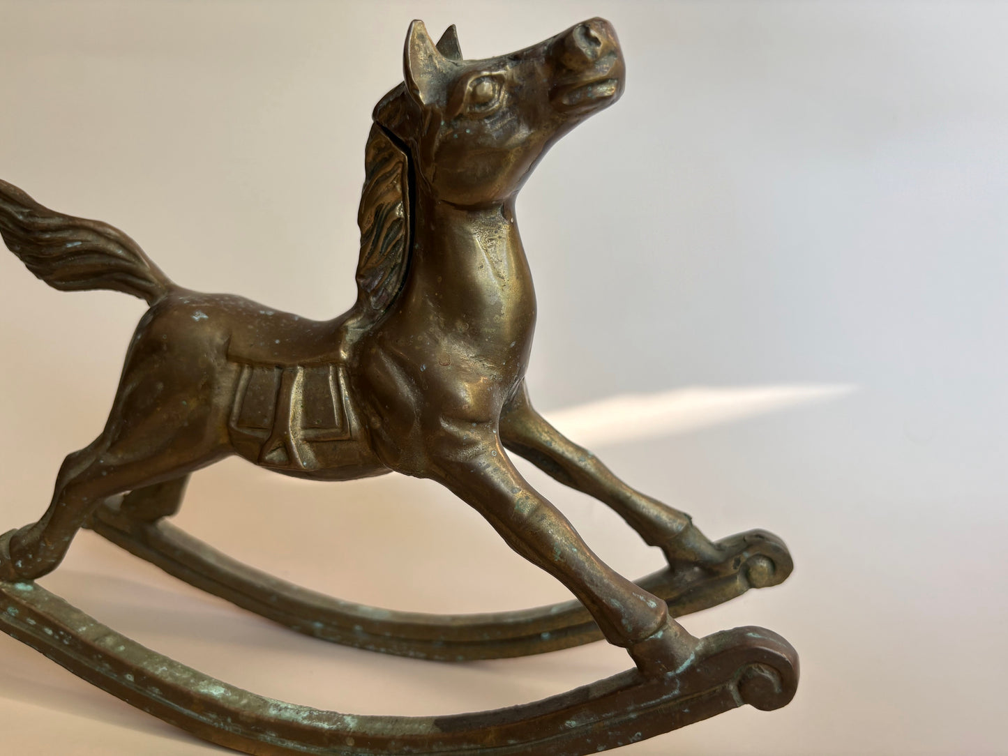 Vintage Brass Rocking Horse