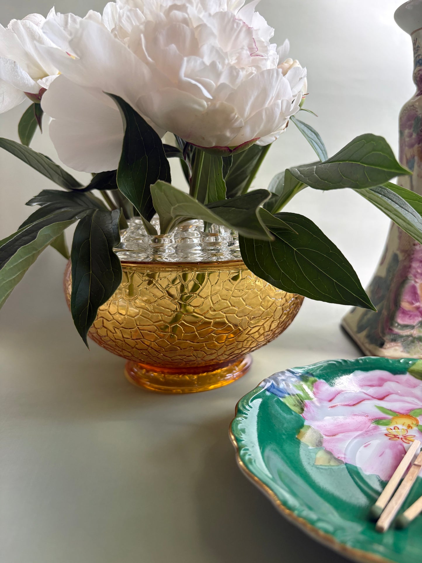 Vintage Glass Flower Frog