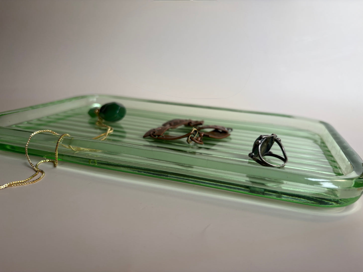 Vintage Green Glass Dish