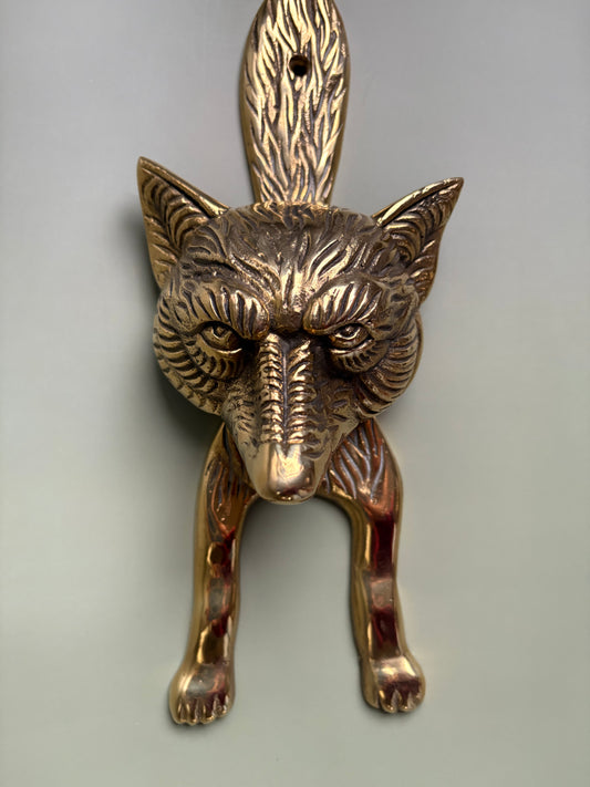 Vintage Brass Fox Door Knocker