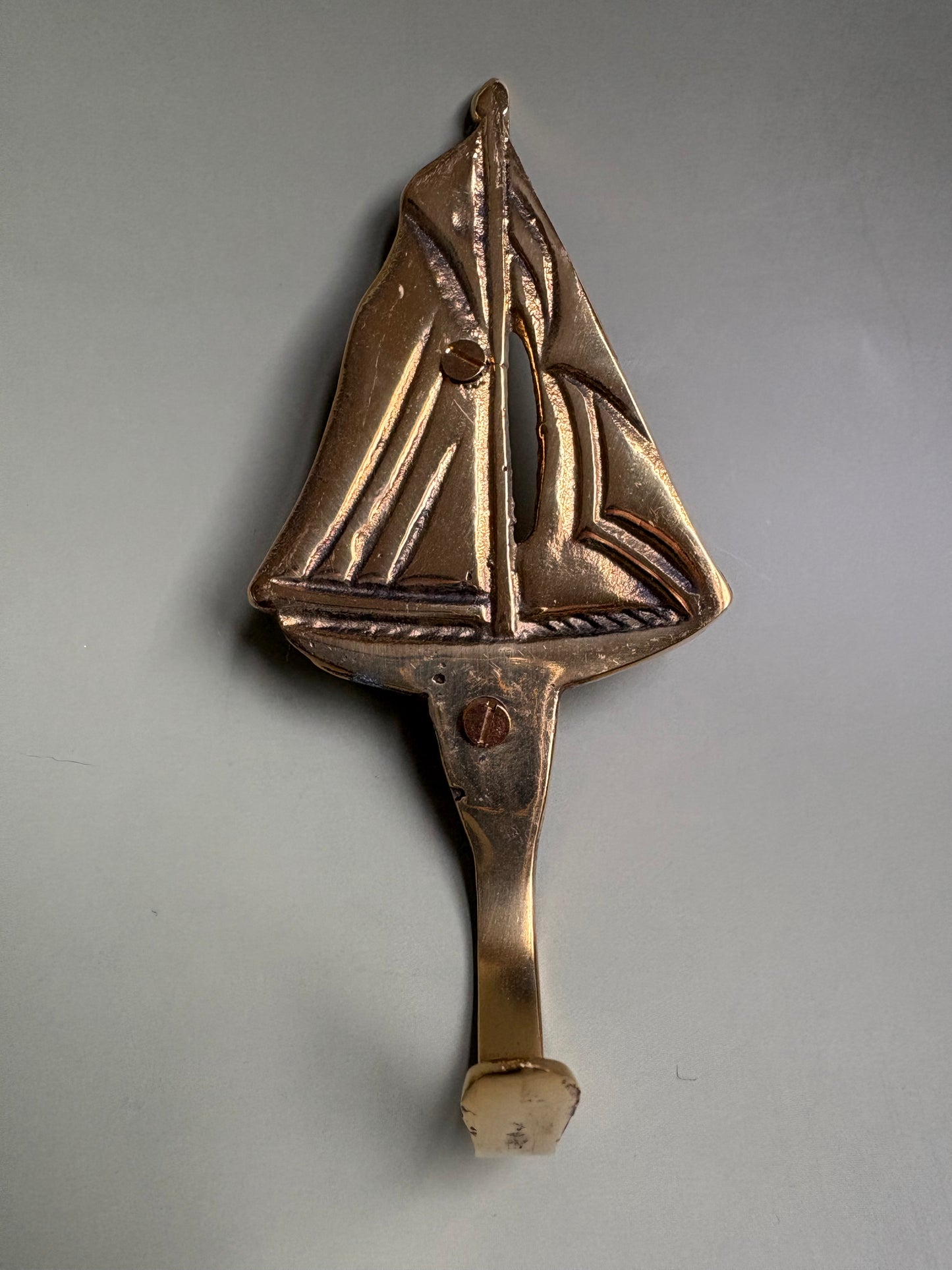 Vintage Brass Sailboat  Hook