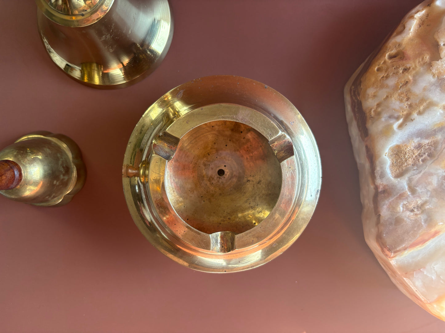 Vintage Footed Brass Ashtray