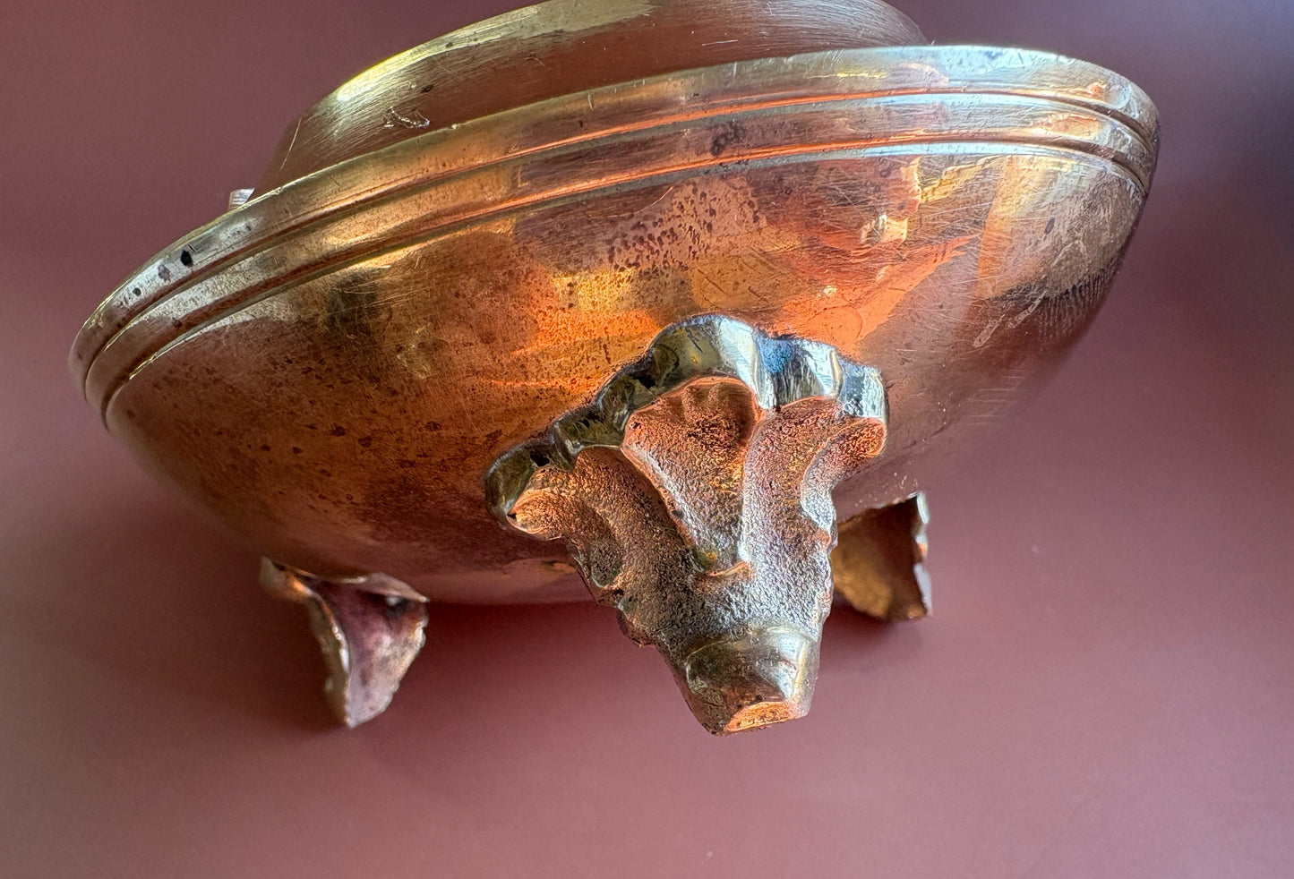 Vintage Footed Brass Ashtray