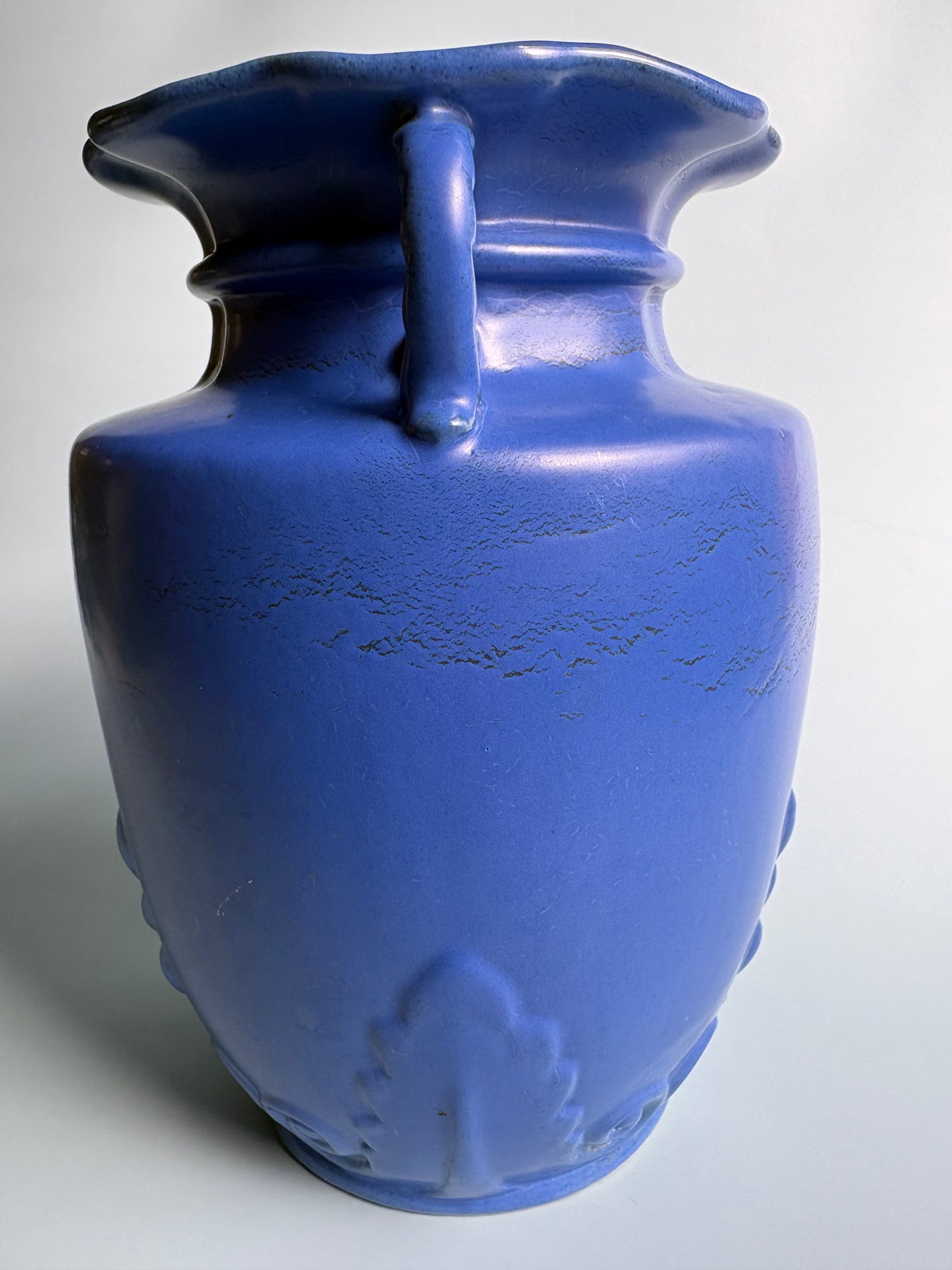 Vintage Blue Ceramic Urn Vase