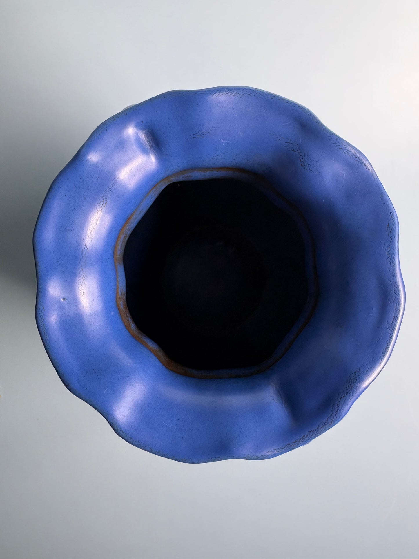 Vintage Blue Ceramic Urn Vase