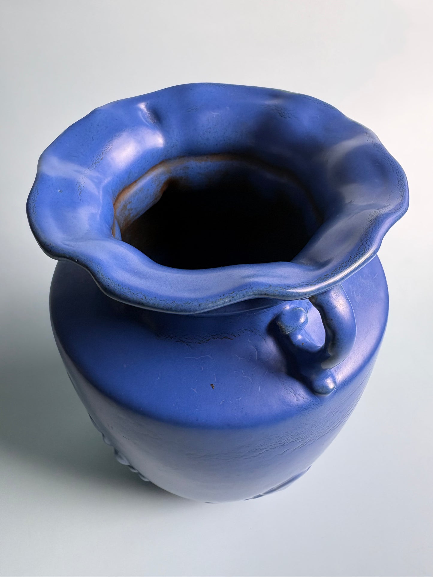 Vintage Blue Ceramic Urn Vase