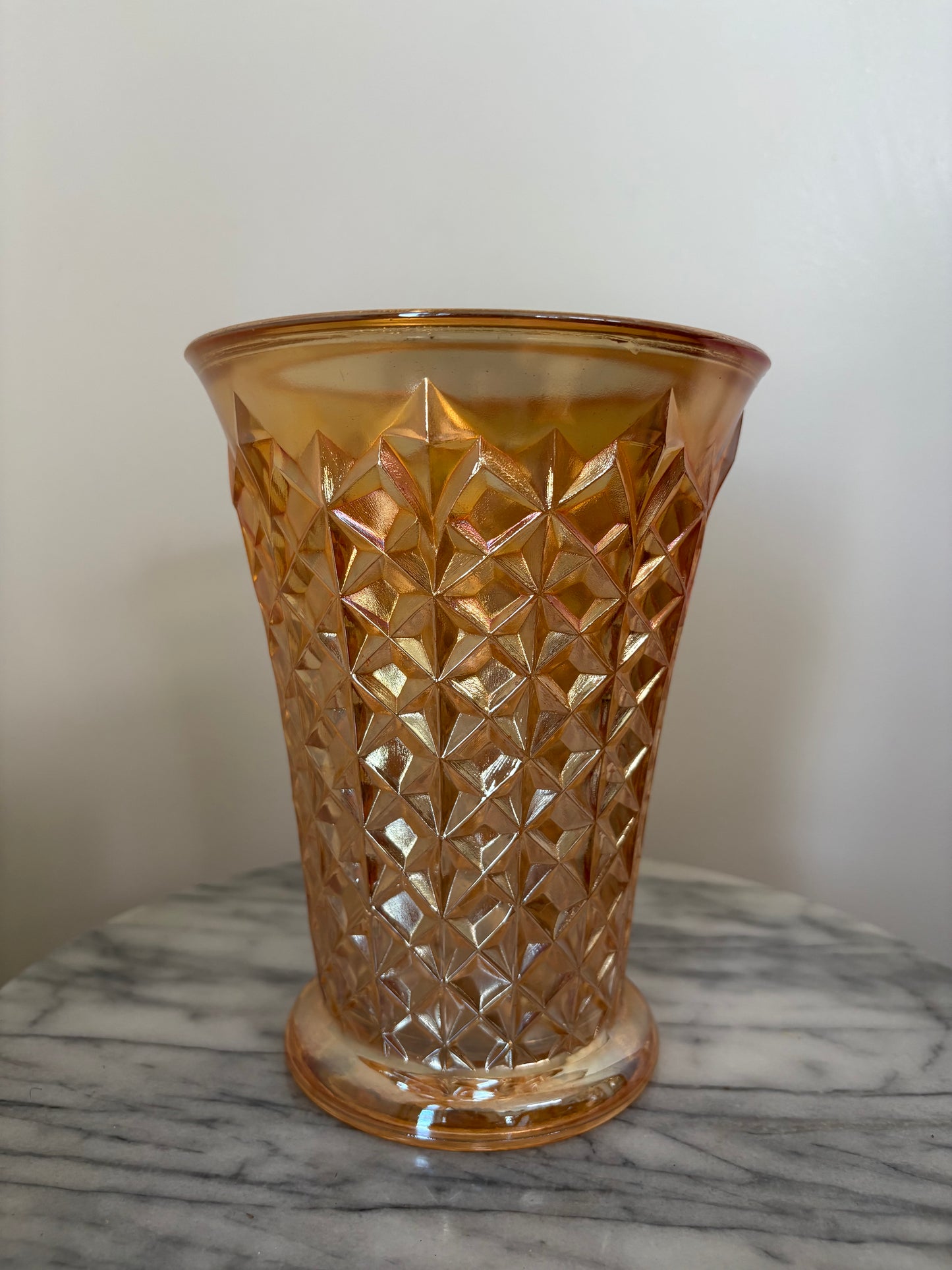 Vintage Marigold Carnival Glass Vase