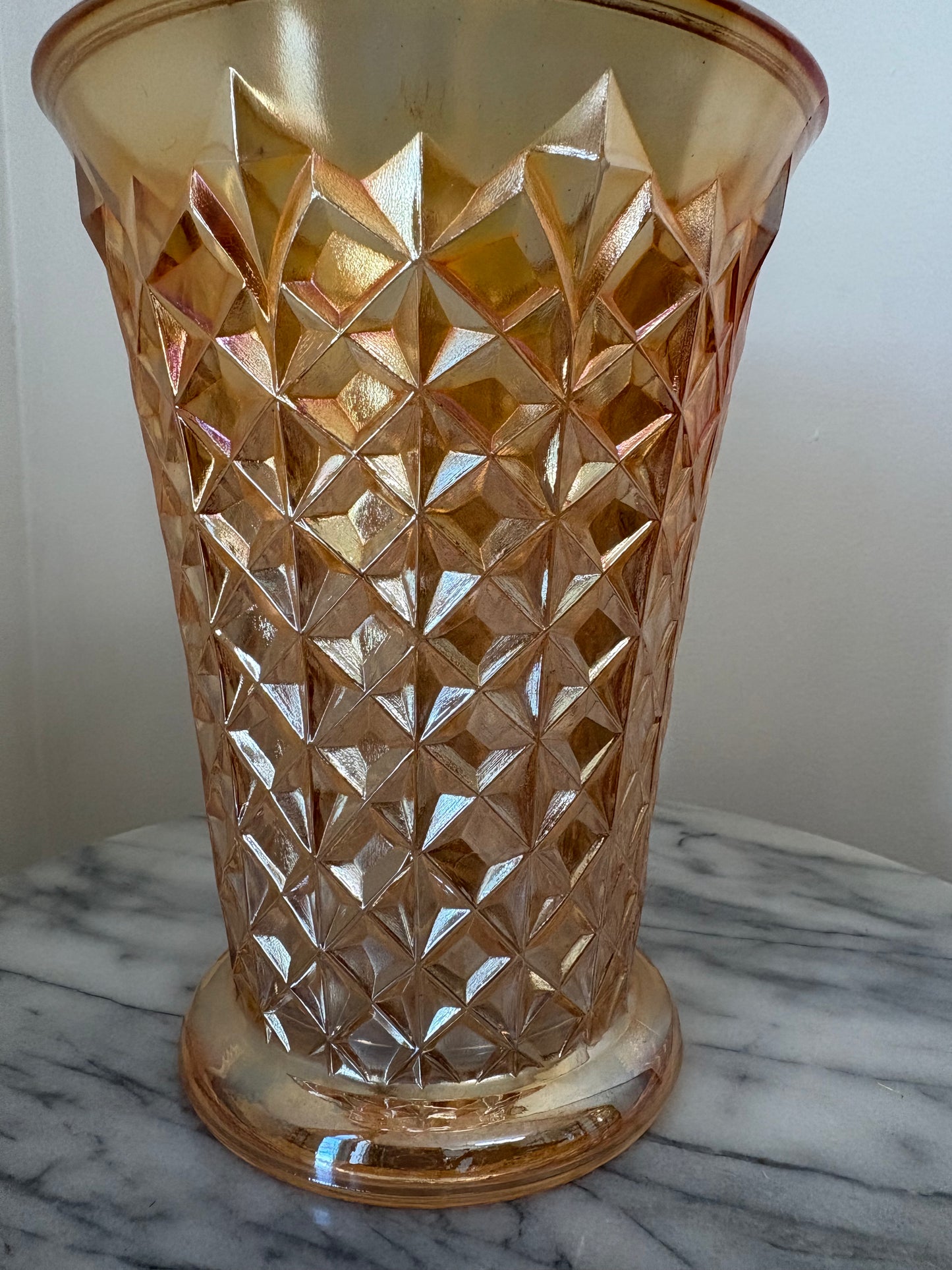 Vintage Marigold Carnival Glass Vase