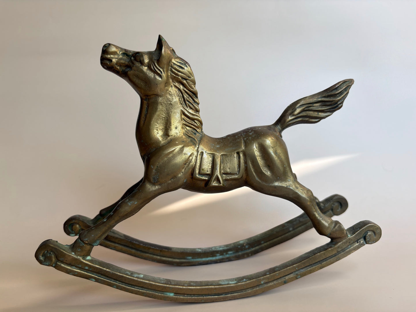 Vintage Brass Rocking Horse