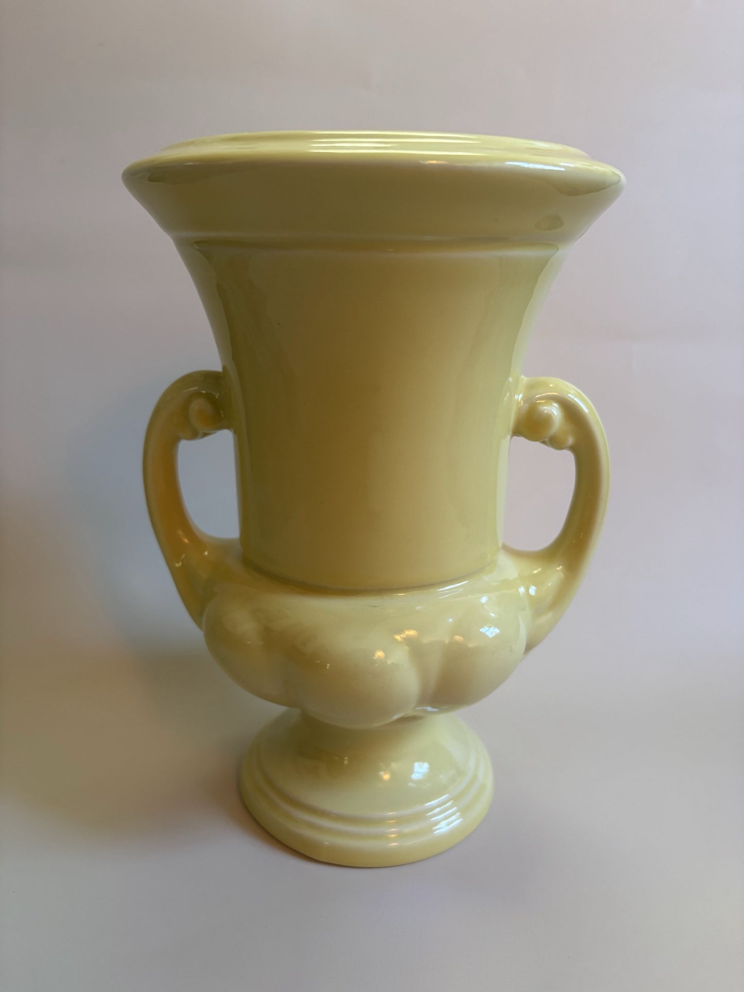 Vintage Yellow Ceramic Urn Vase