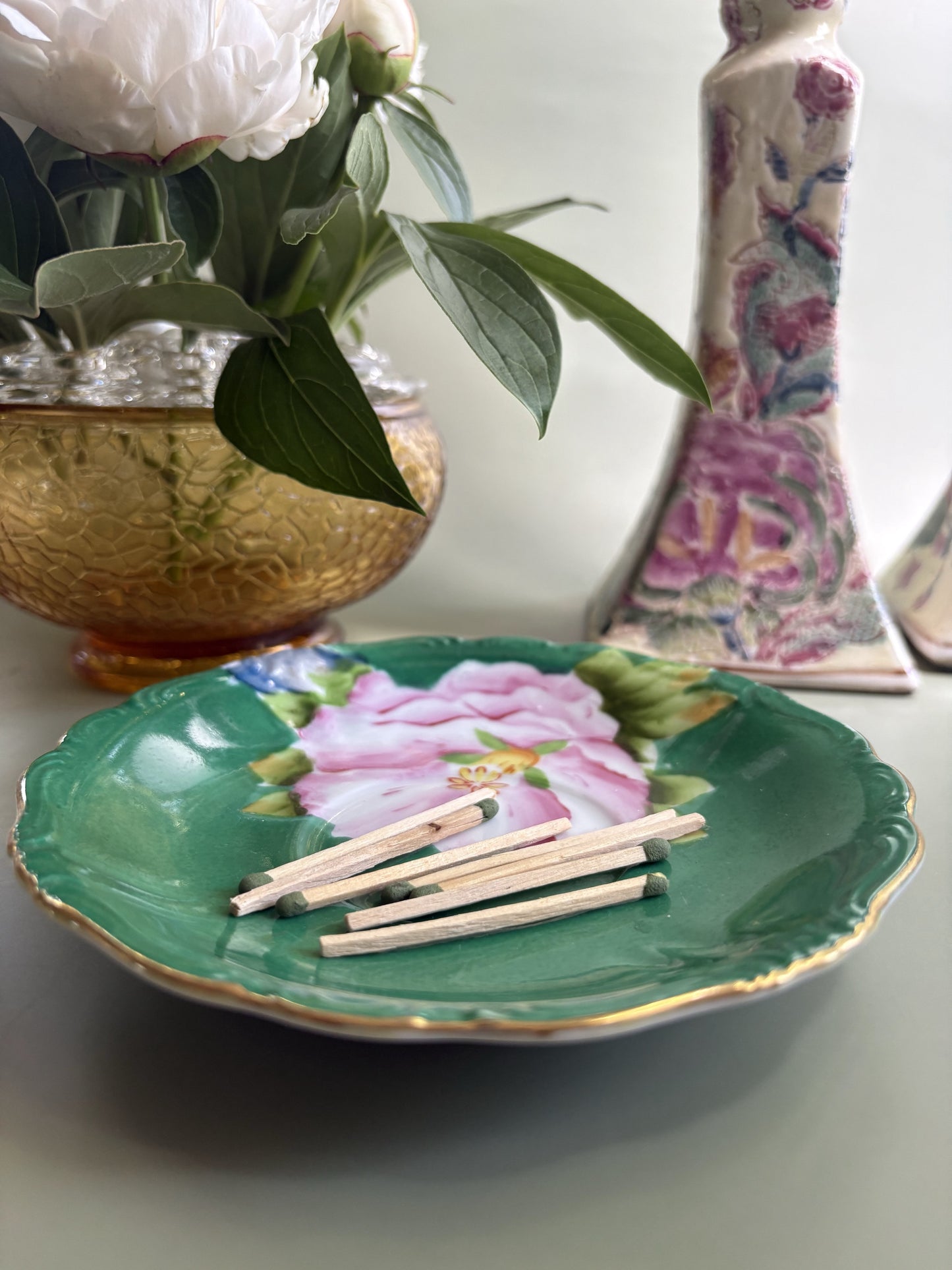 Vintage Porcelain Green Plate