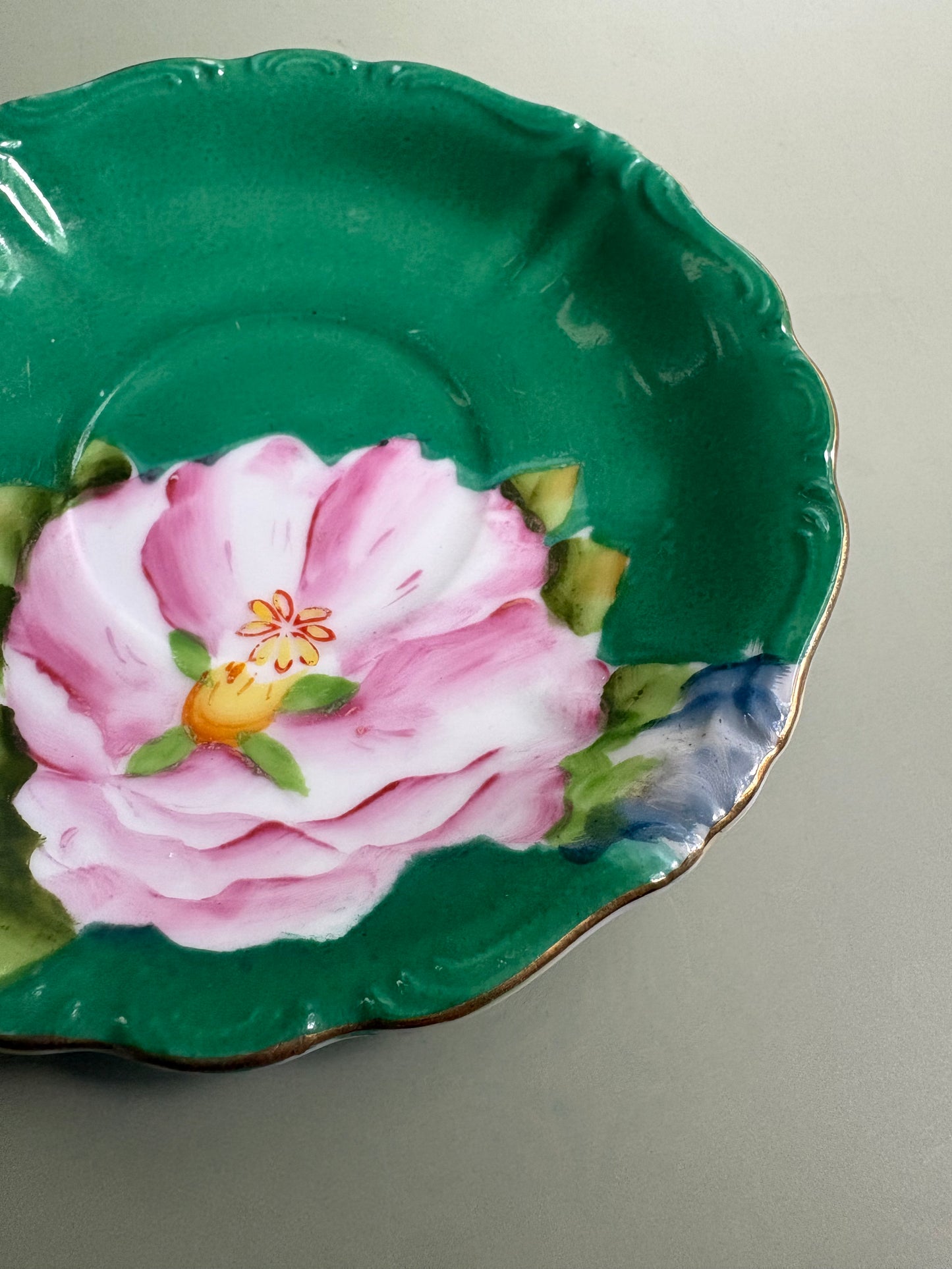 Vintage Porcelain Green Plate