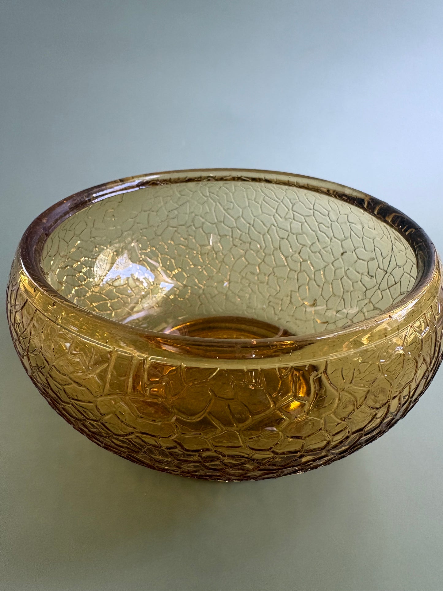 Vintage Crackle Glass Bowl