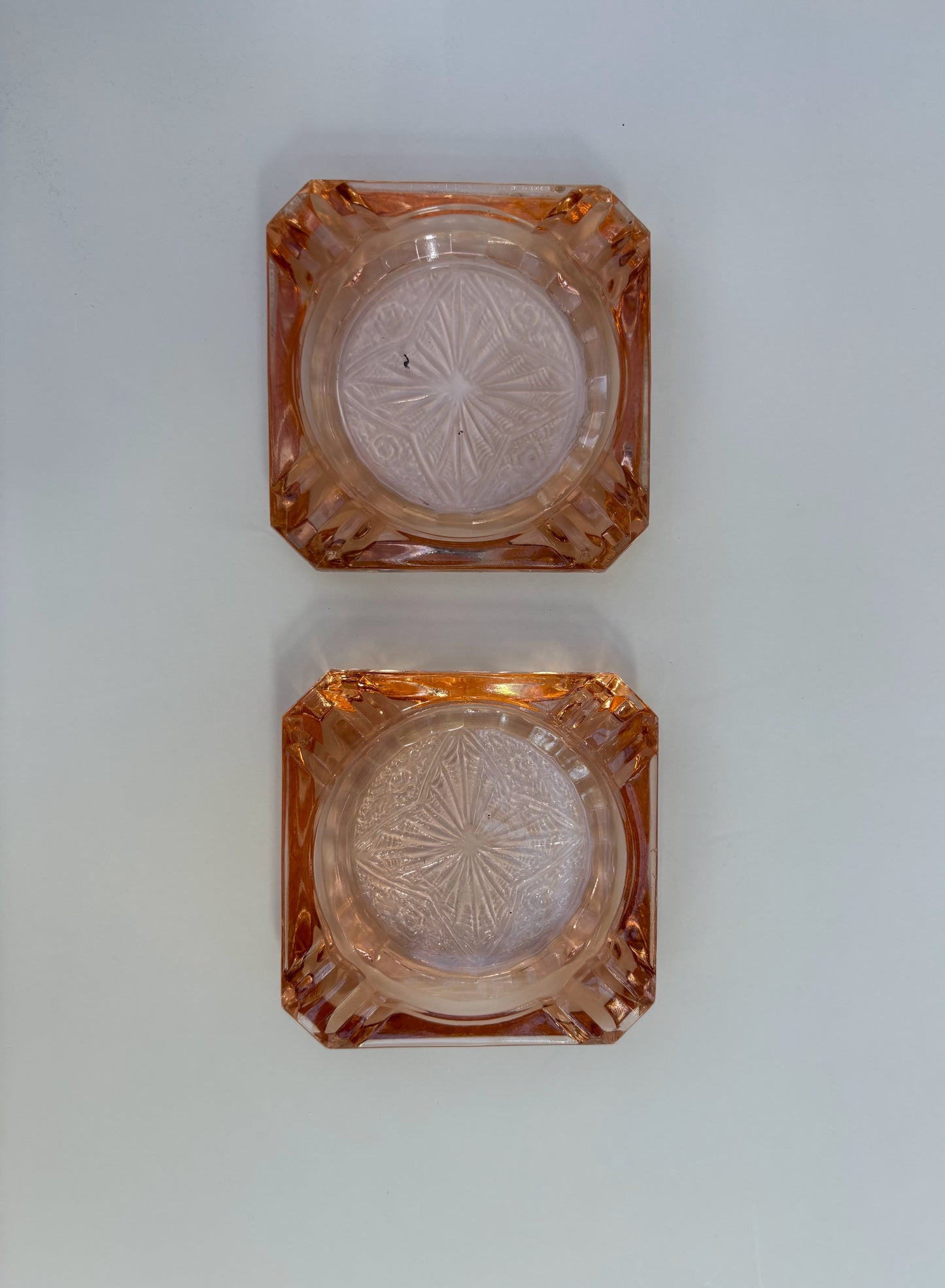 Pair of Pink Glass Dishes