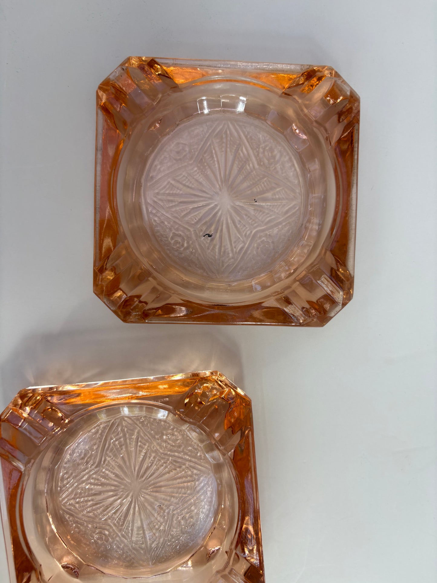 Pair of Pink Glass Dishes