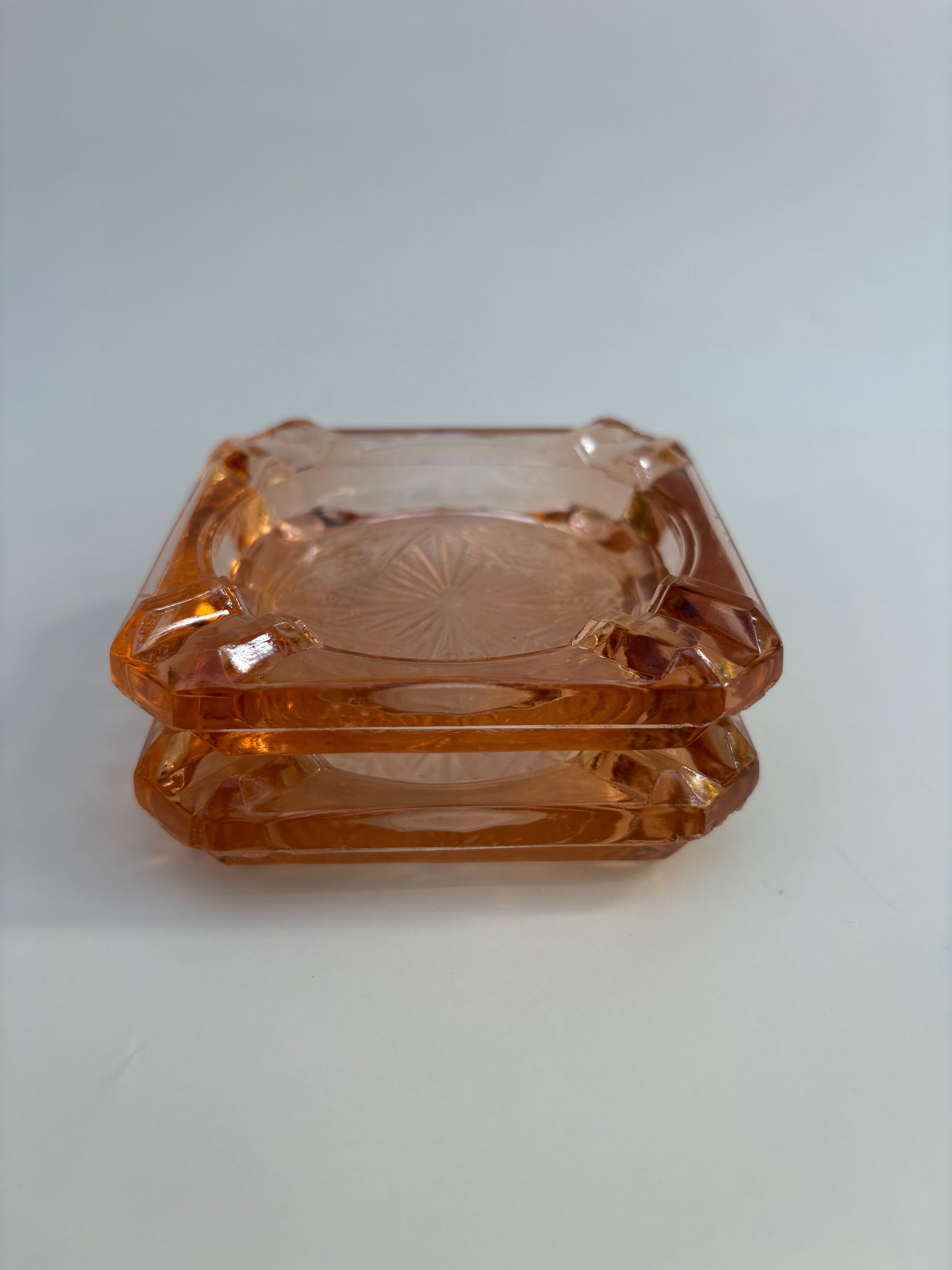 Pair of Pink Glass Dishes