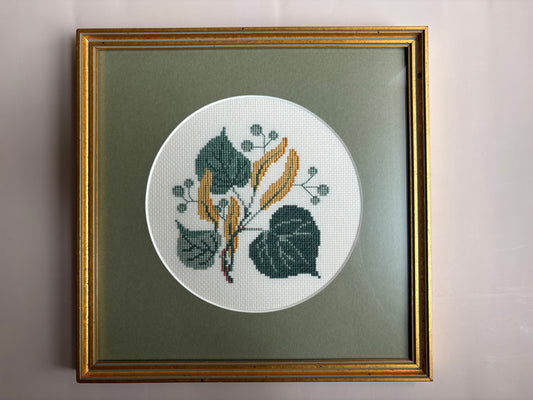 Framed Botanical Needlepoint Art