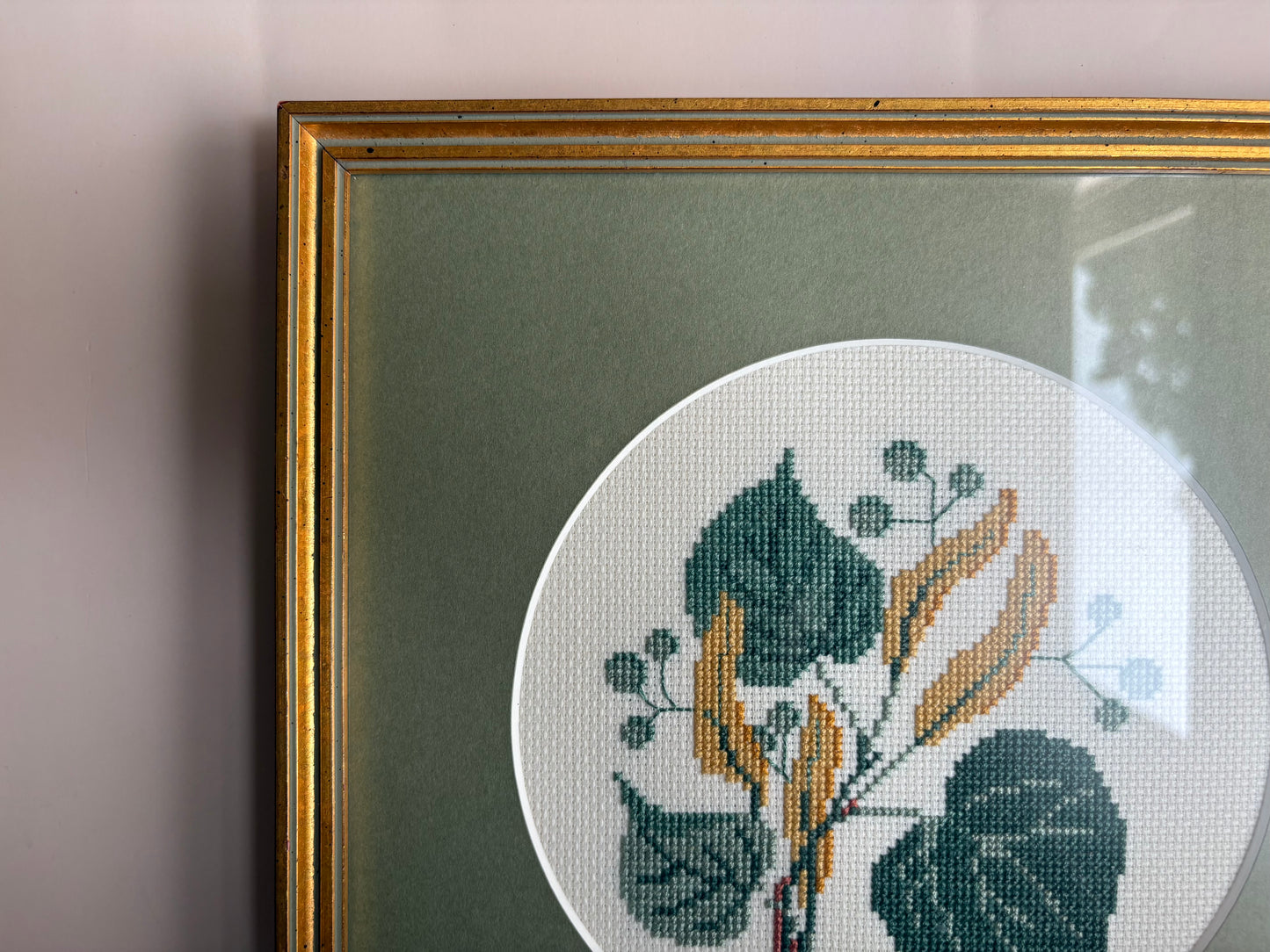 Framed Botanical Needlepoint Art