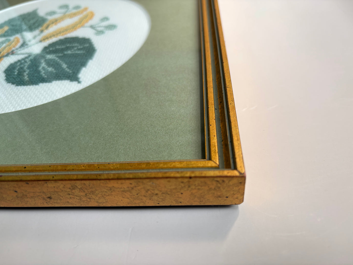 Framed Botanical Needlepoint Art