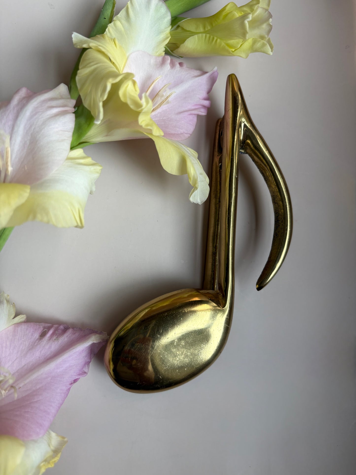 Vintage Brass Musical Note Door Knocker