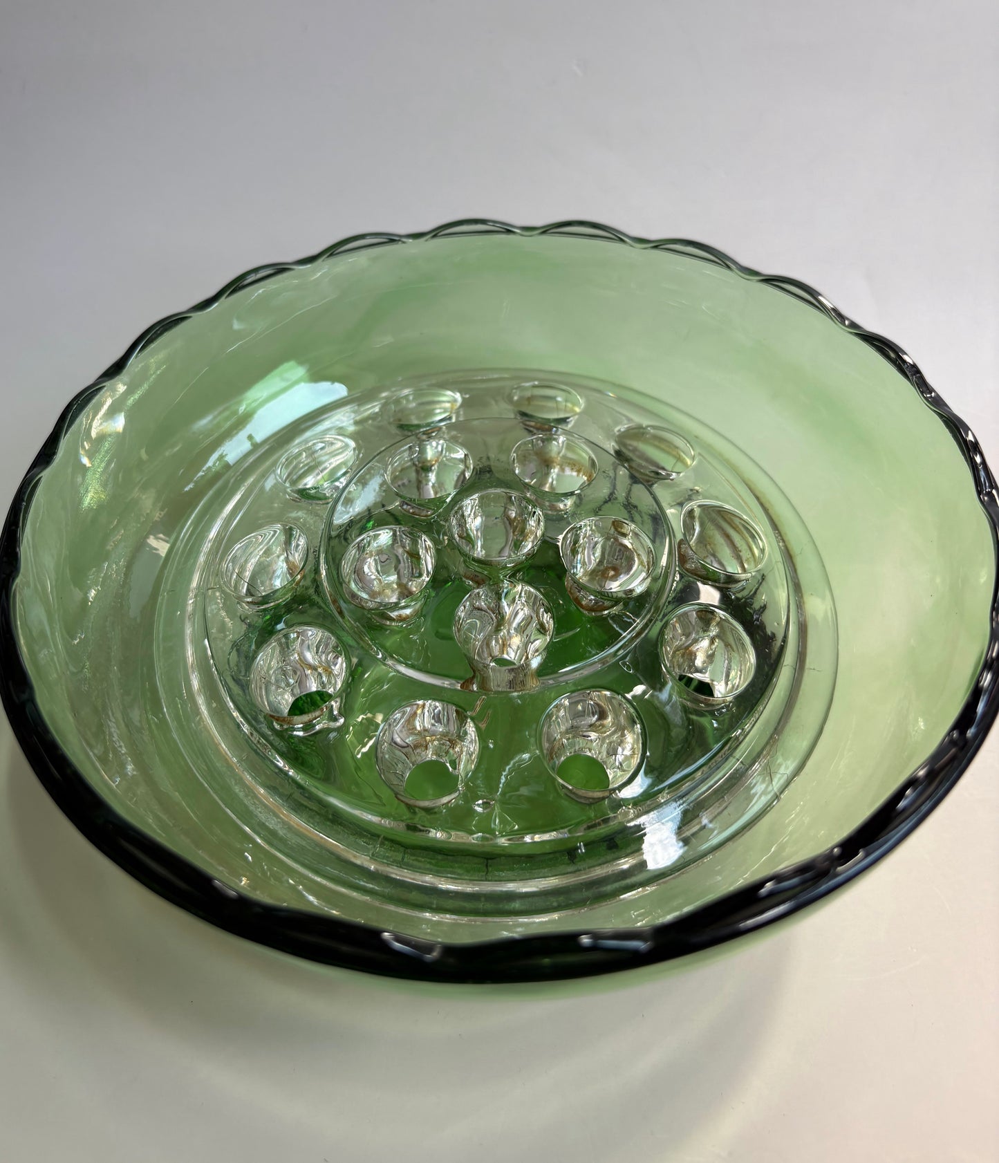 Vintage 16 Hole Glass Flower Frog