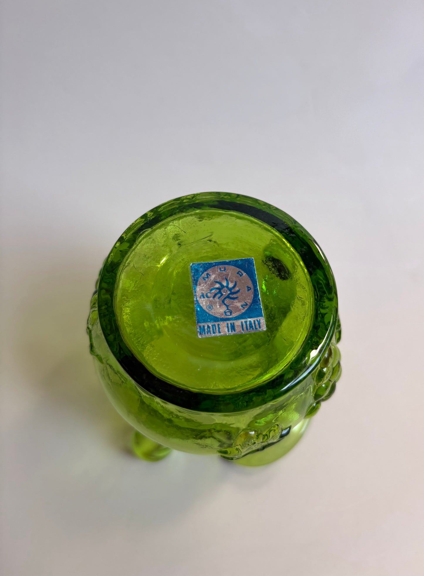 Vintage Green Glass Mini Pitcher