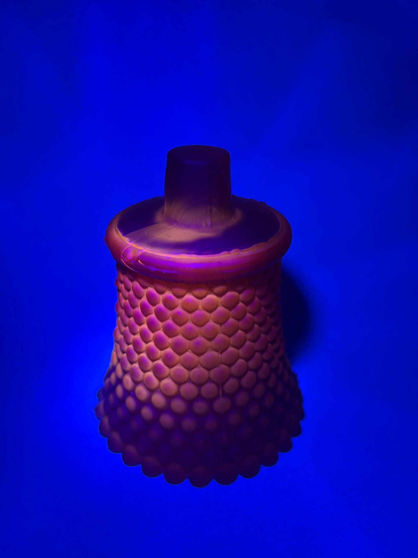 Vintage Hobnail Amber Glass Peg Votive Candleholder