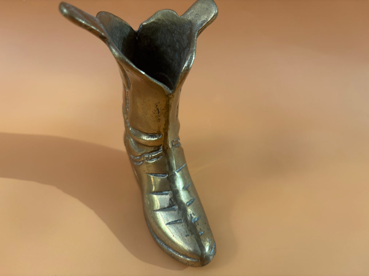 Vintage Brass Cowboy Boot
