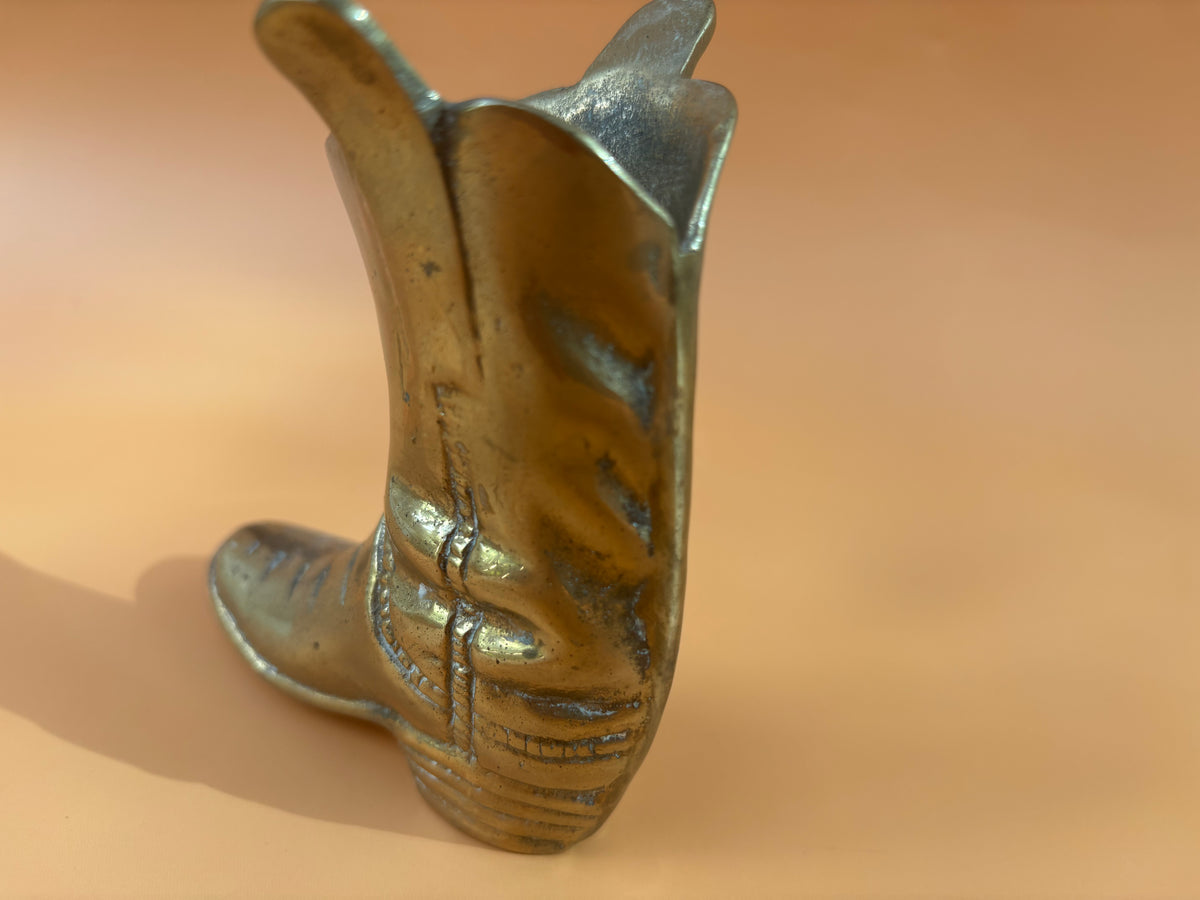 Vintage Brass Cowboy Boot