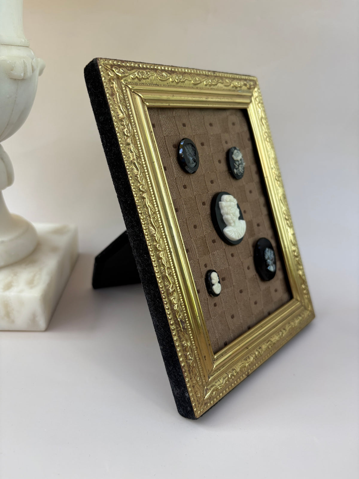 5 Cameos in a Brass Frame