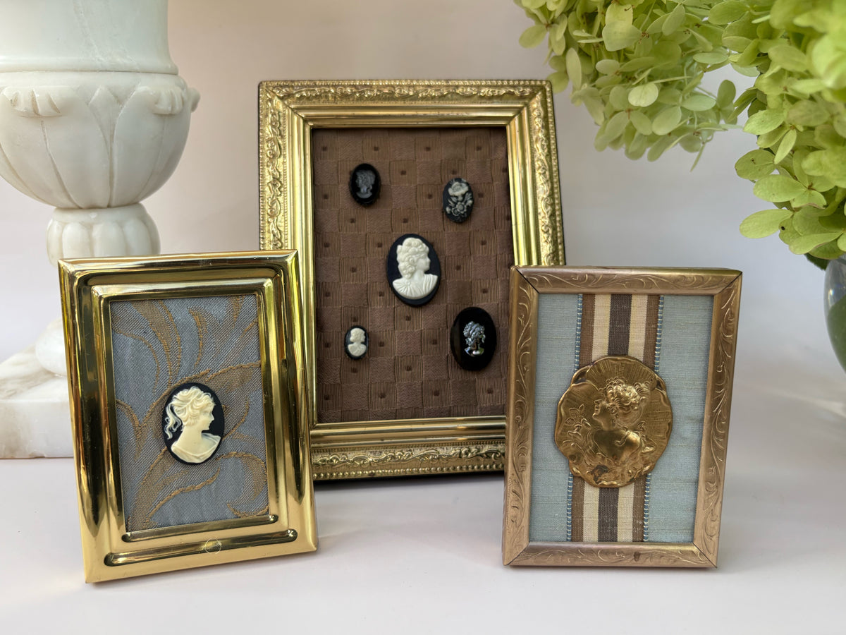 Framed Vintage Gold Cameo