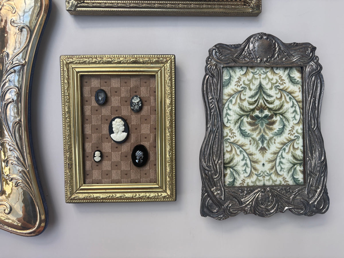 5 Cameos in a Brass Frame