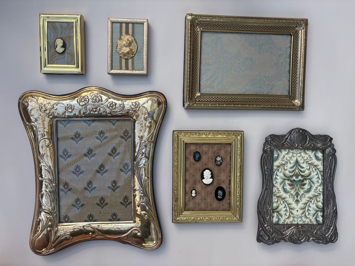 5 Cameos in a Brass Frame