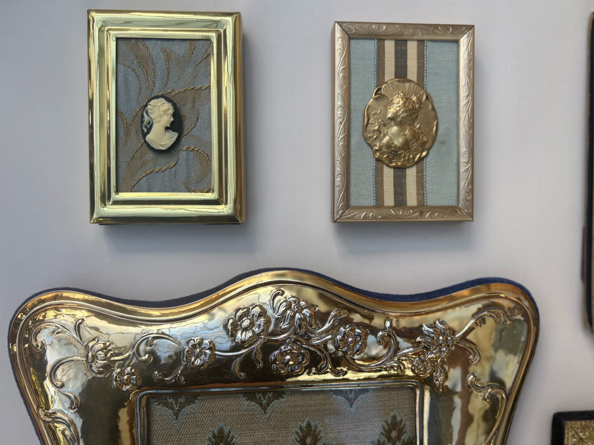 Framed Vintage Black and White Cameo