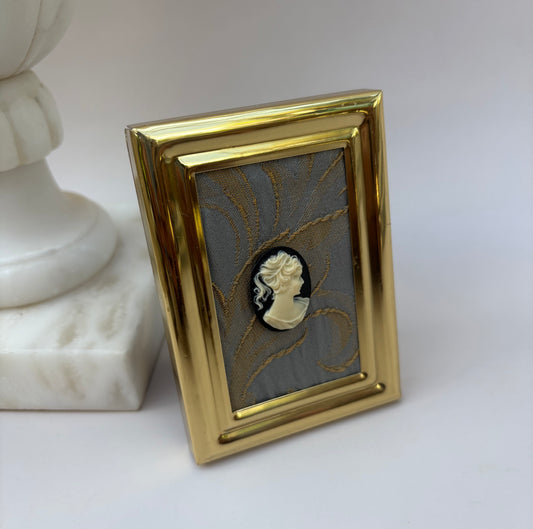 Framed Vintage Black and White Cameo