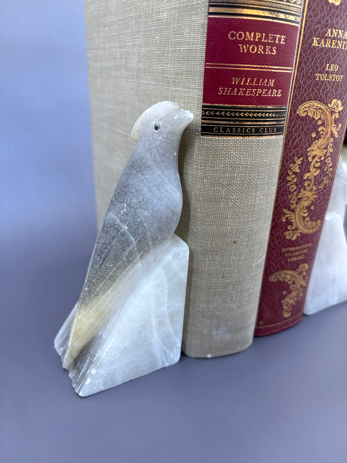 Vintage Pair of Italian Stone Cockatoo Bird Bookends