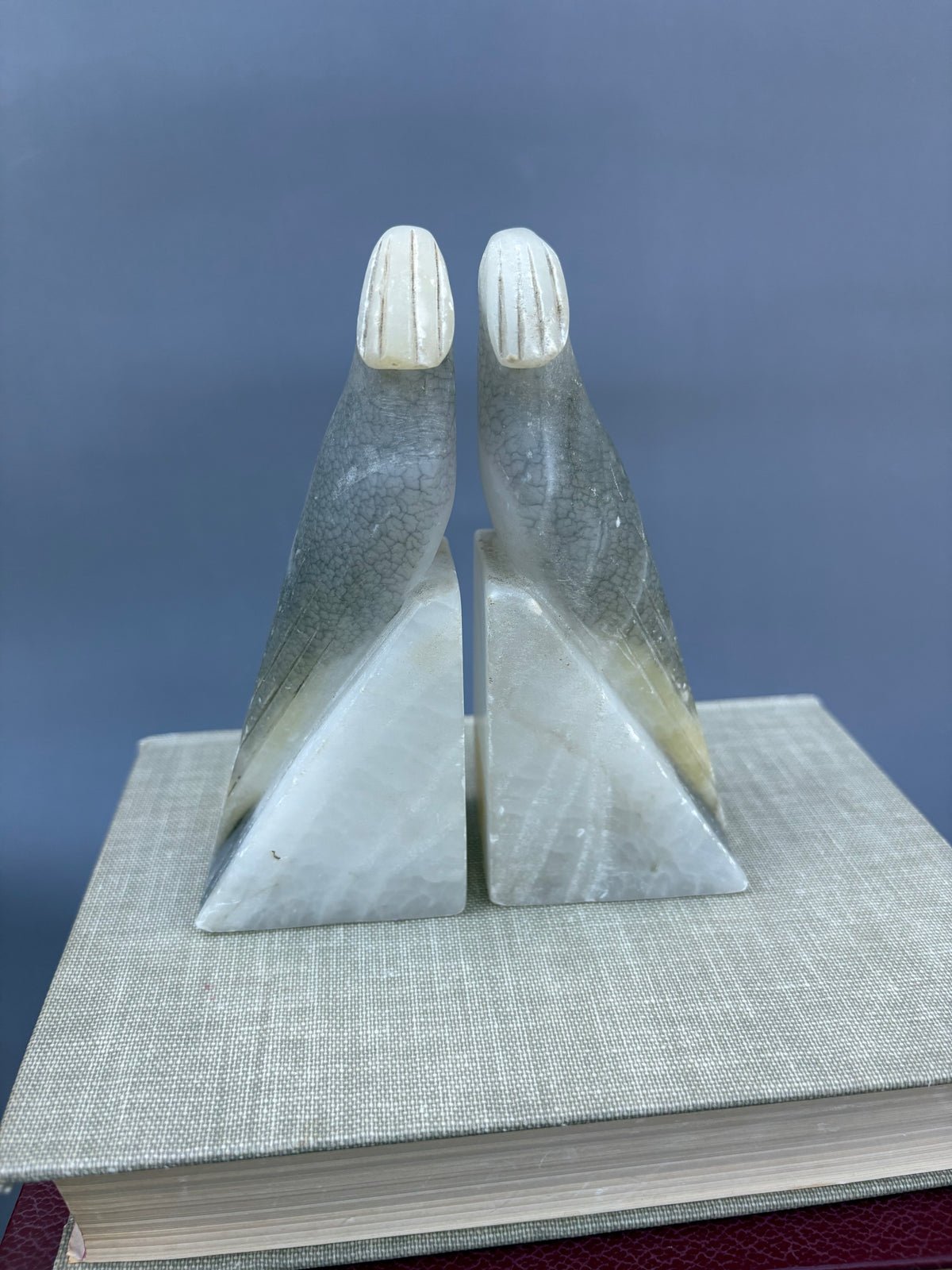 Vintage Pair of Italian Stone Cockatoo Bird Bookends