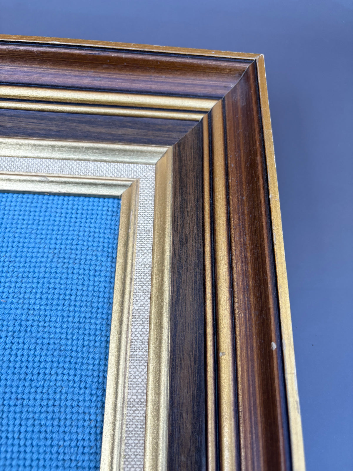 Vintage Framed Bluebird Needlepoint Art