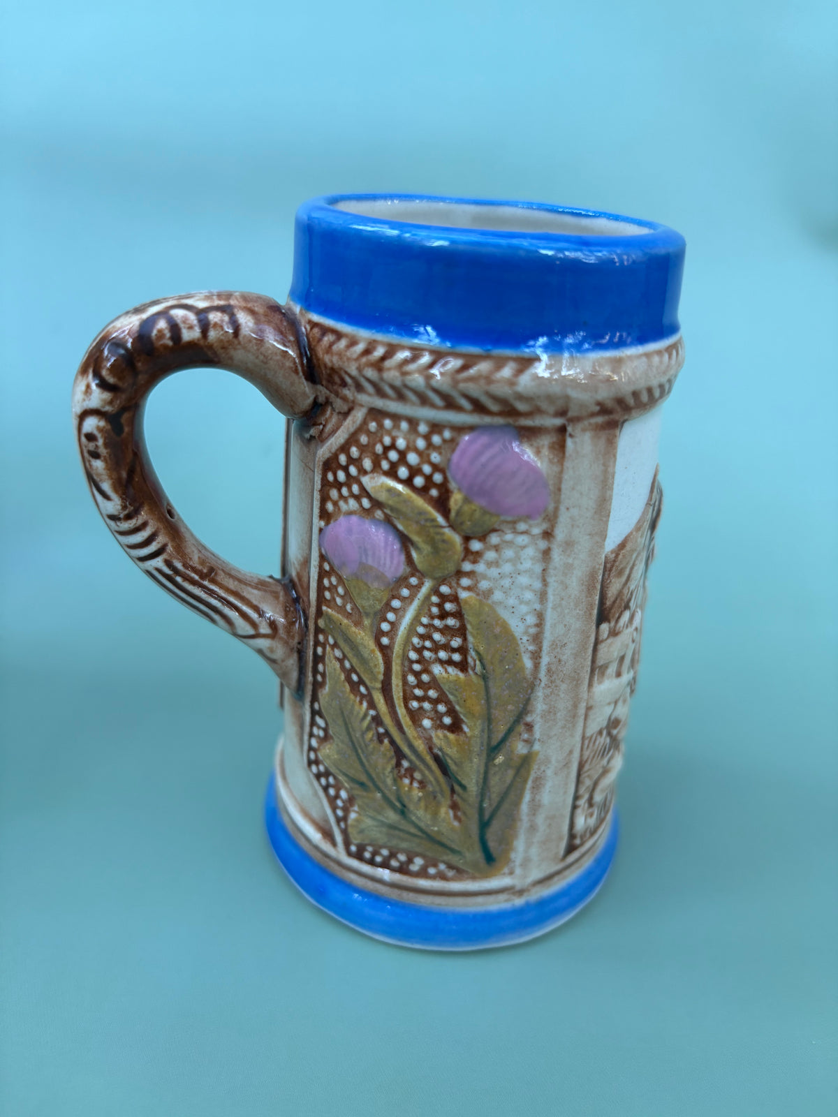 Vintage Thistle and Festival Scene Mini Stein