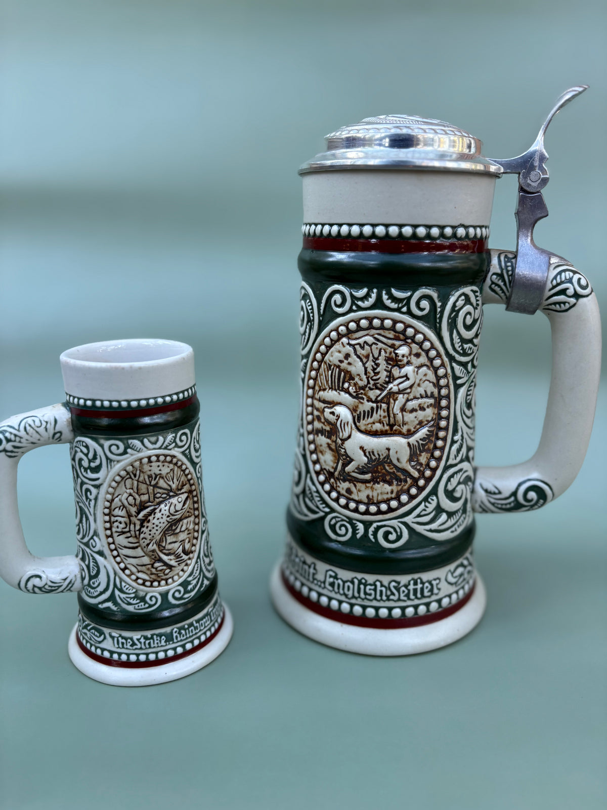 Vintage Avon "Rainbow Trout/English Setter" Stein