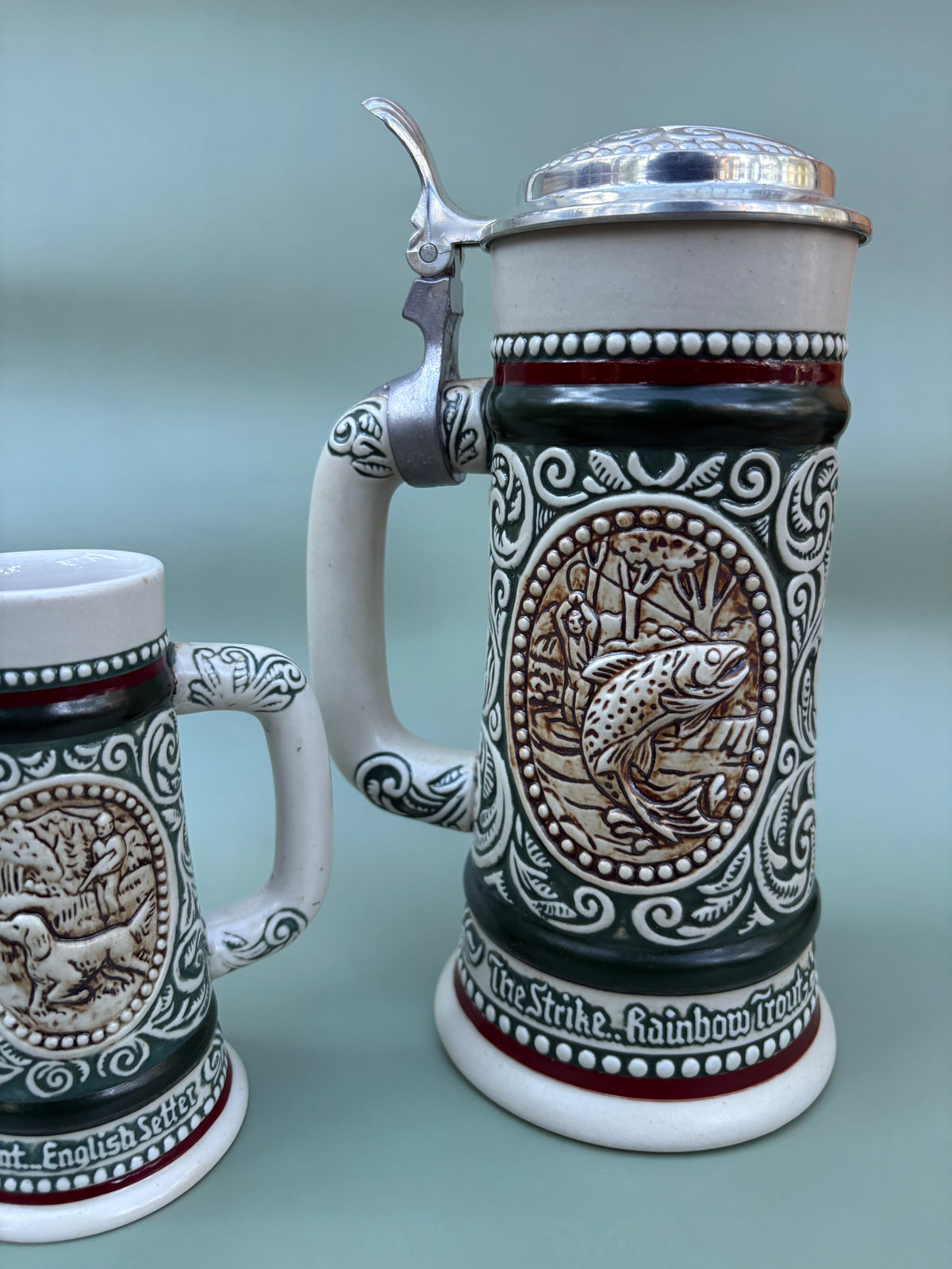 Vintage Avon "Rainbow Trout/English Setter" Stein