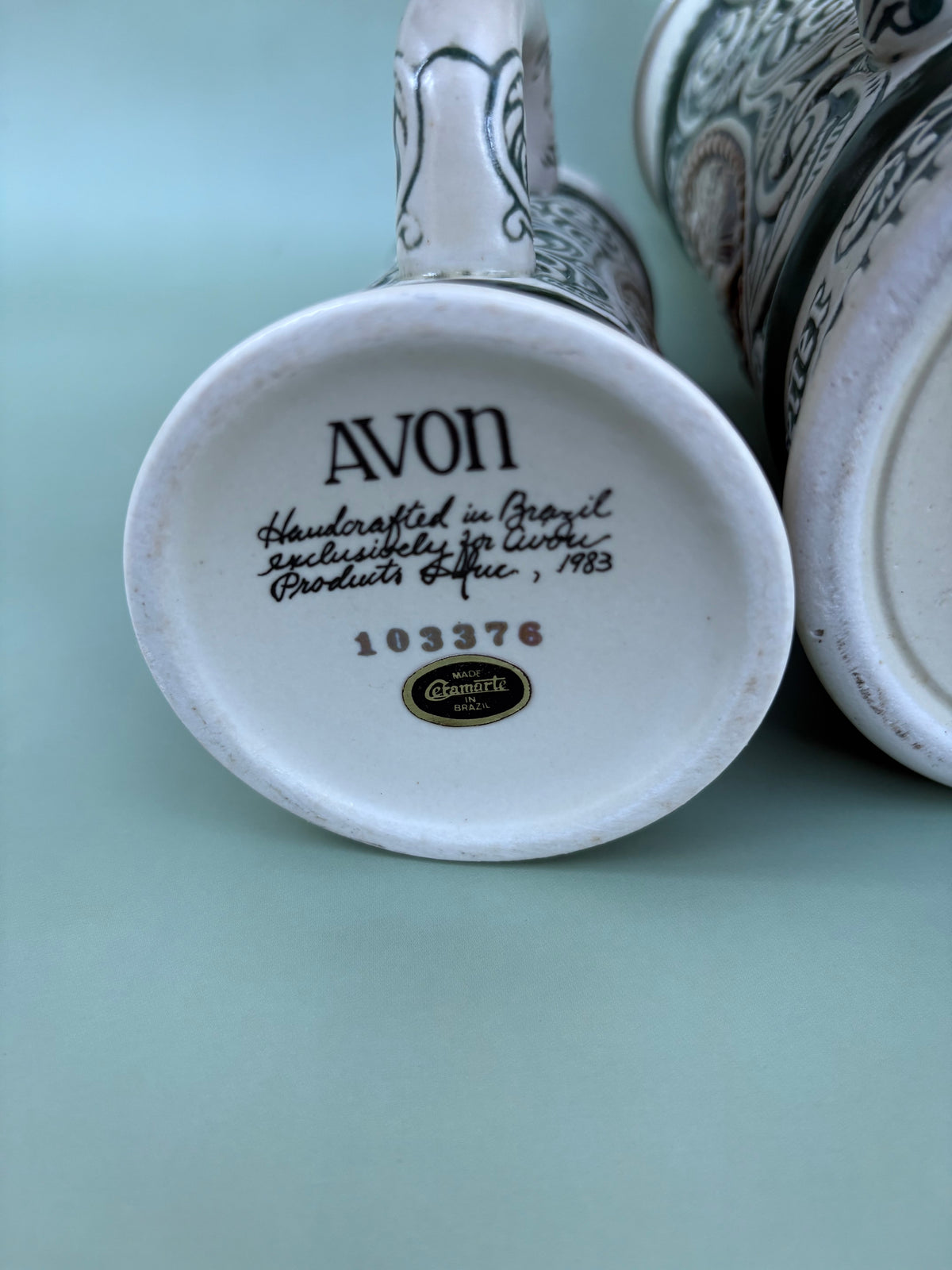 Vintage Avon "Rainbow Trout/ English Setter" Mini Stein