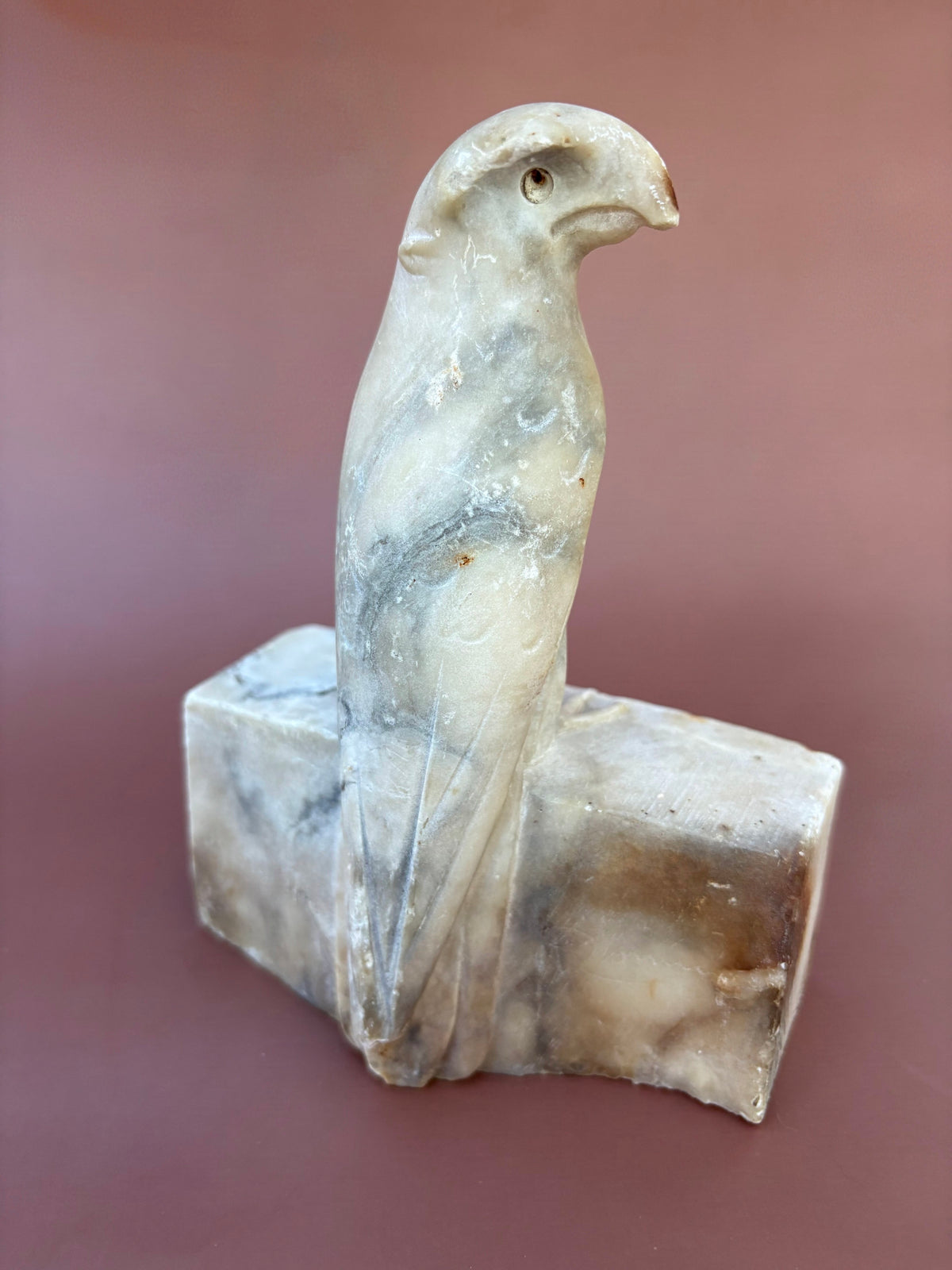 Vintage Pair of Alabaster Bird Bookends