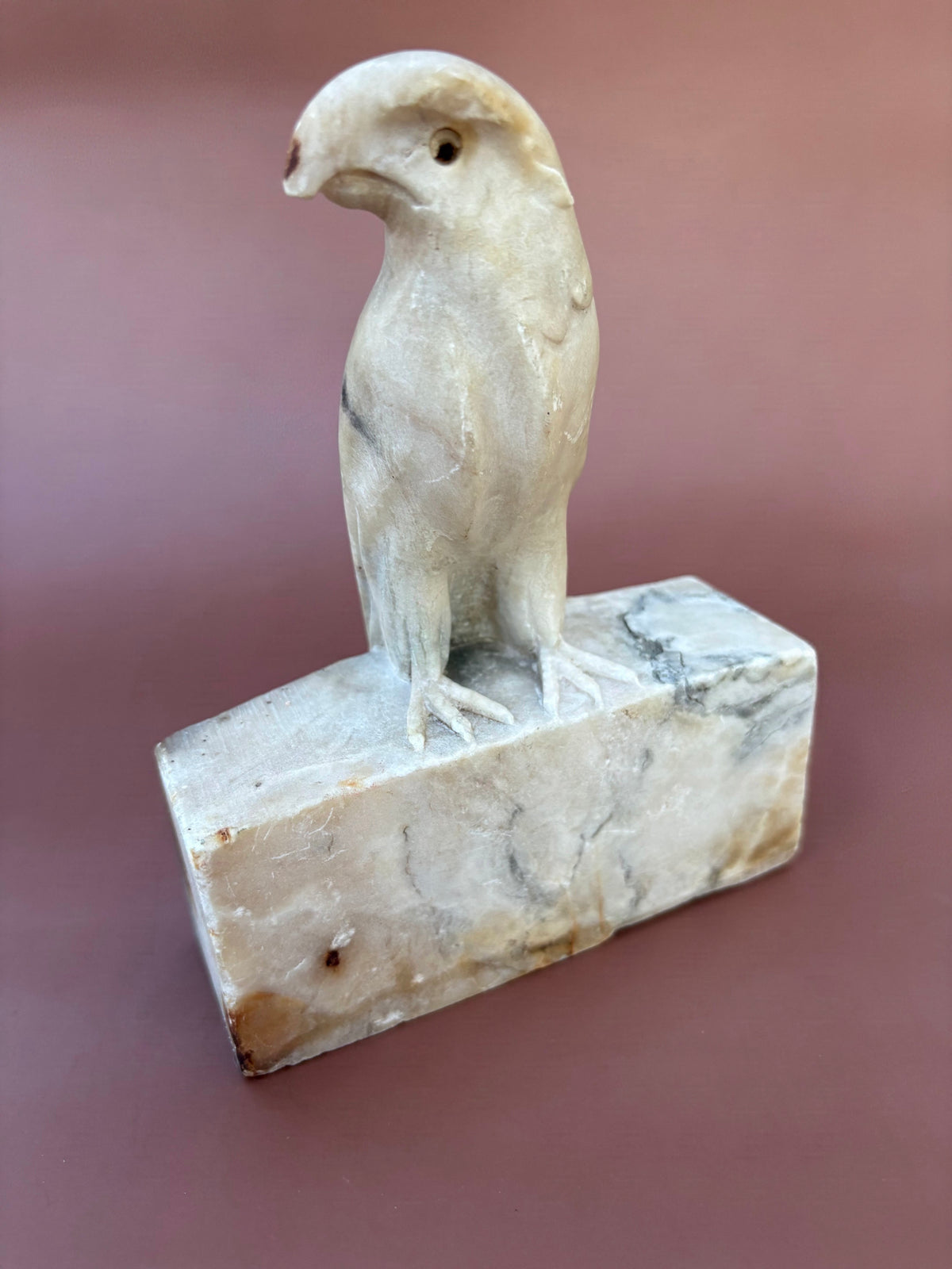 Vintage Pair of Alabaster Bird Bookends