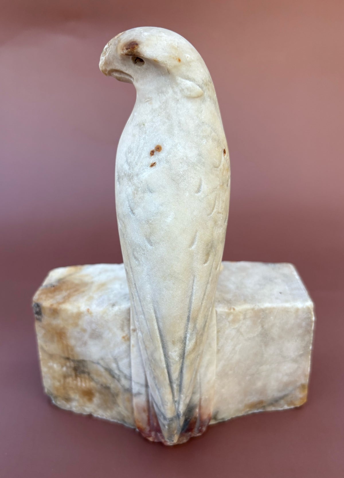 Vintage Pair of Alabaster Bird Bookends