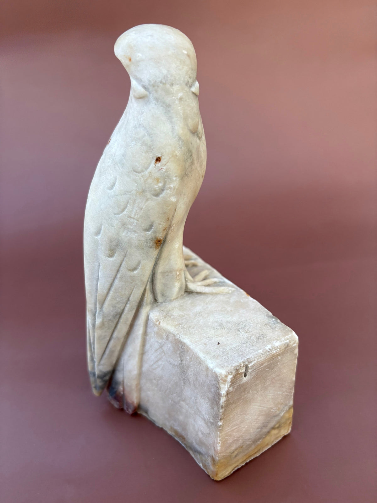Vintage Pair of Alabaster Bird Bookends