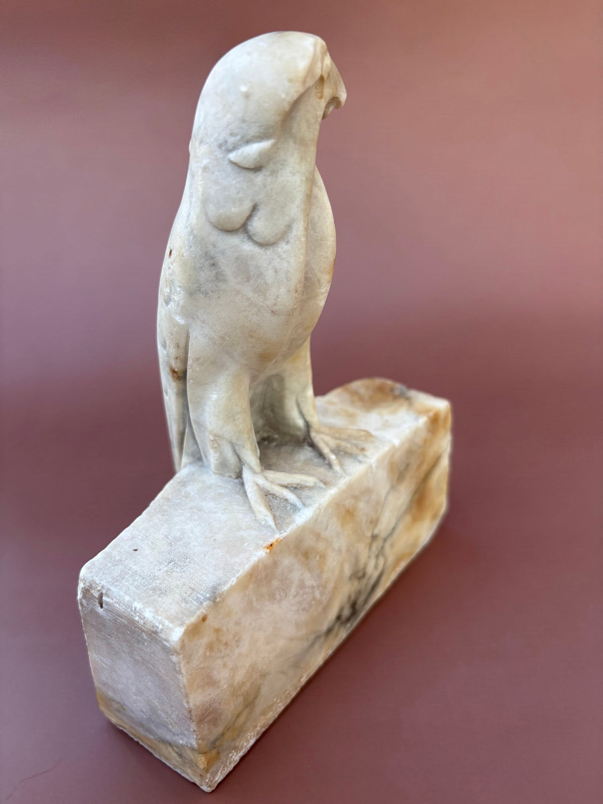 Vintage Pair of Alabaster Bird Bookends