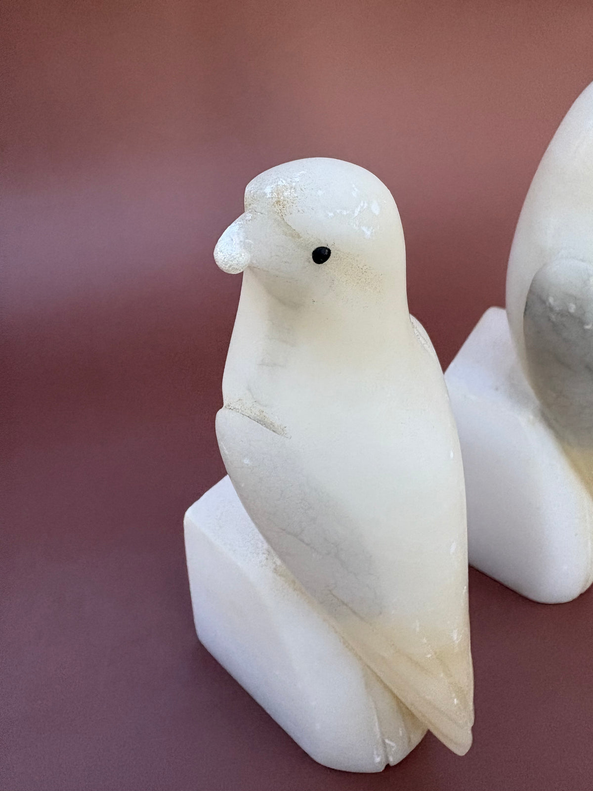 Vintage Pair of Italian Stone Bird Bookends